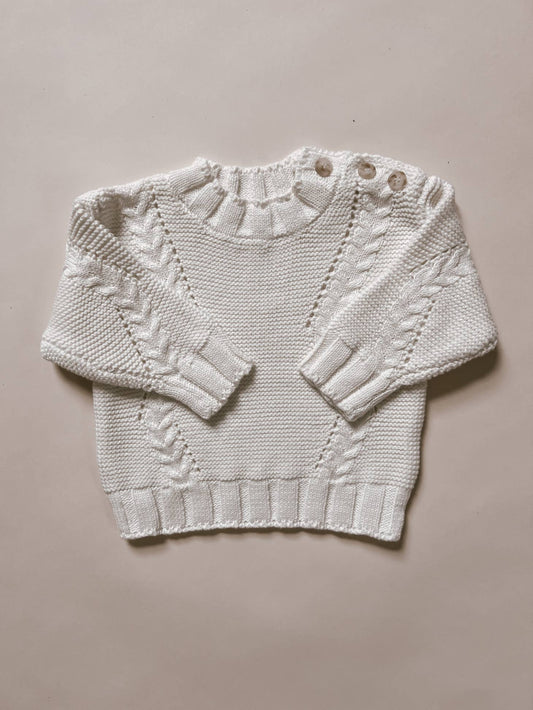 Chunky Knit Sweater | White