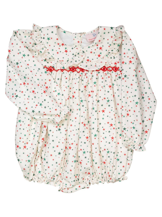 Star Print Smocked Bubble