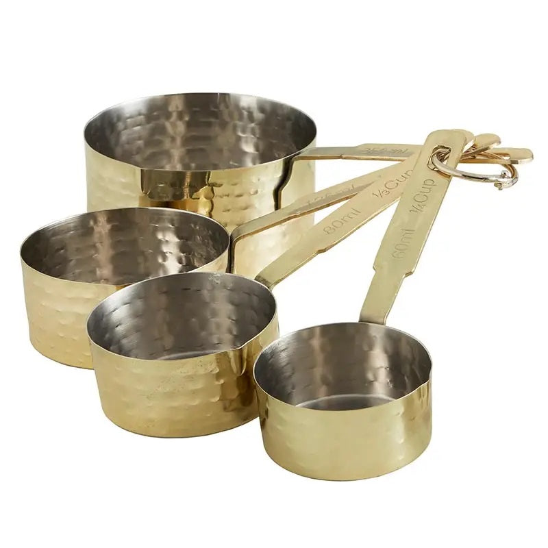 Gold Hammered Measuring Cup Set