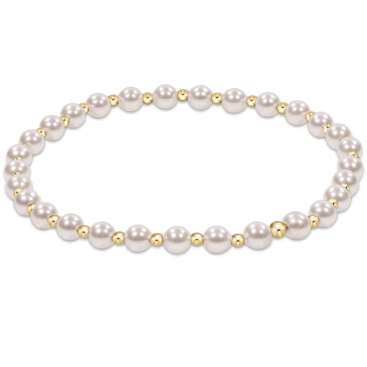 Cassic Grateful Pattern 4mm Bead Bracelet | Pearl