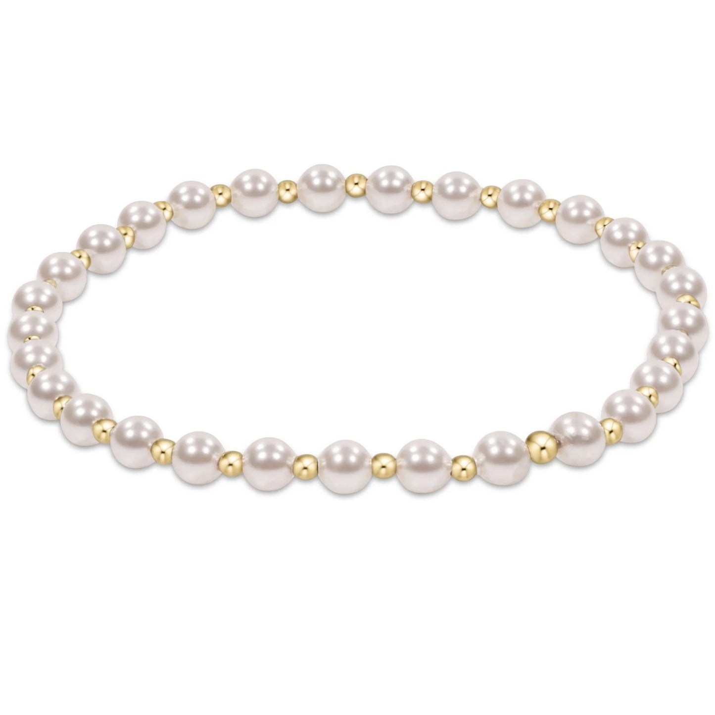 Cassic Grateful Pattern 4mm Bead Bracelet | Pearl