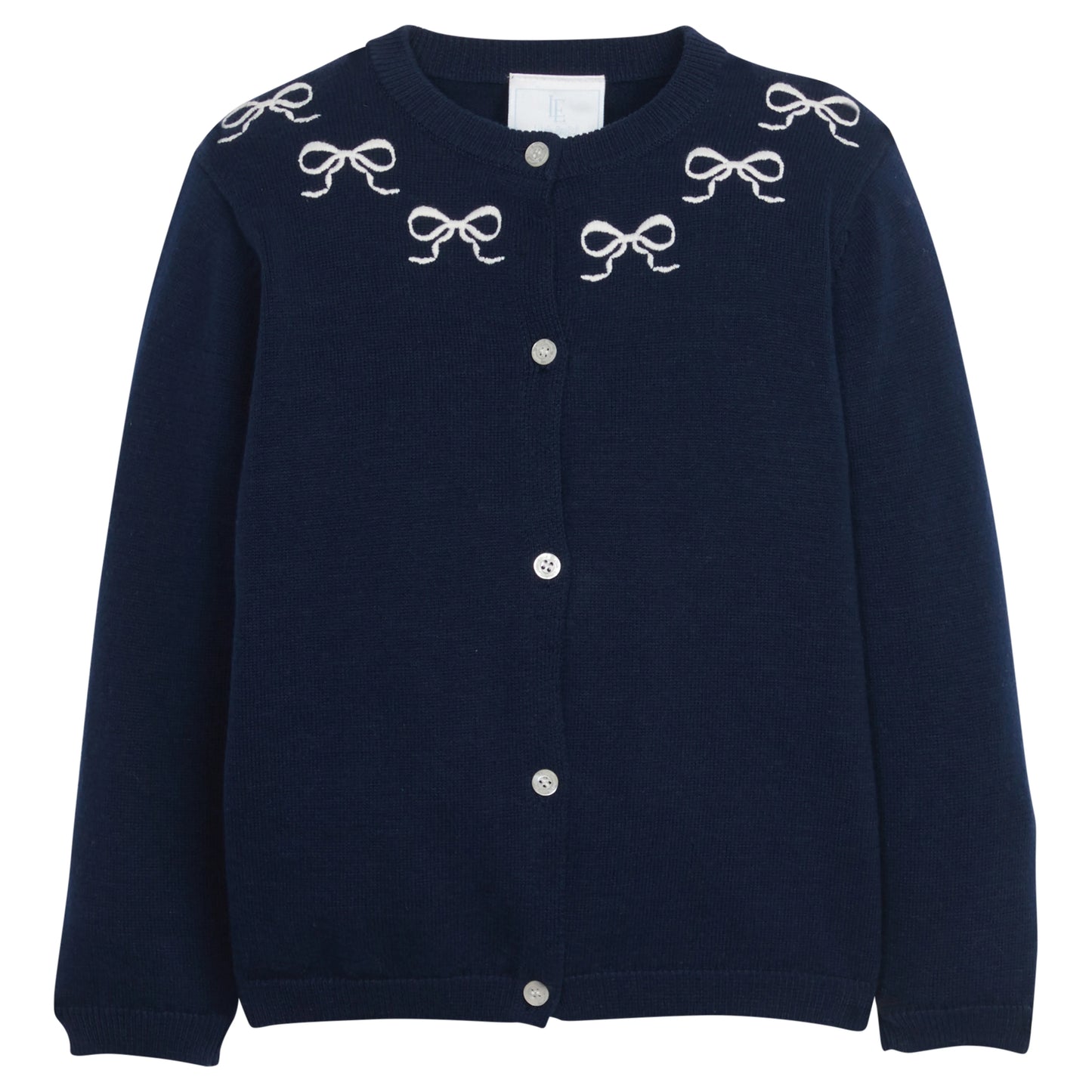 Embroidered Essential Cardigan | Navy Bows