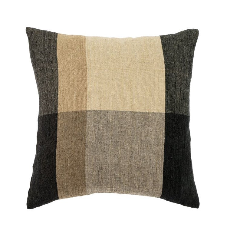 20x20 Piedmont Linen Pillow, Black/Brown