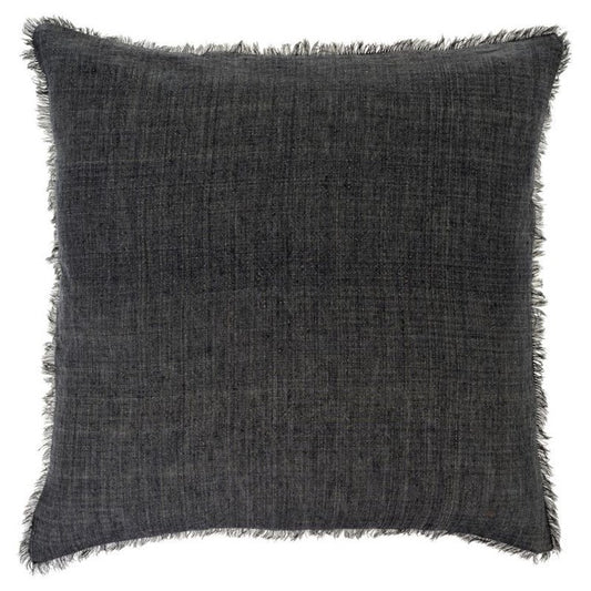 24x24 Lina Linen Pillow, Coal