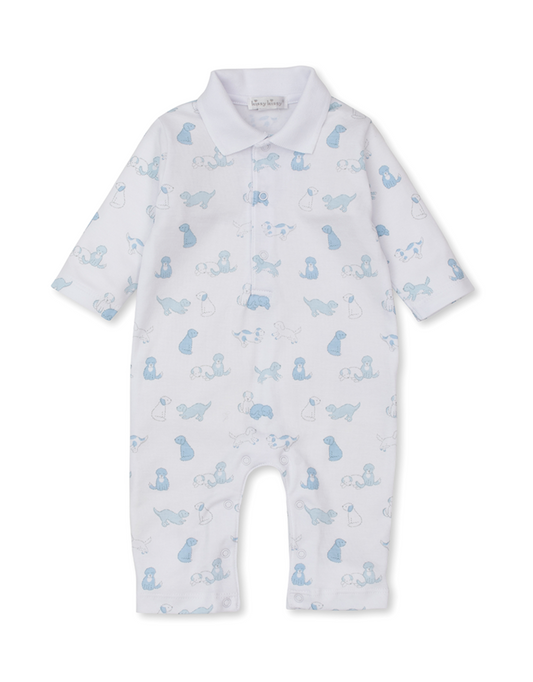 Puppy Dog Fun Playsuit - Light Blue