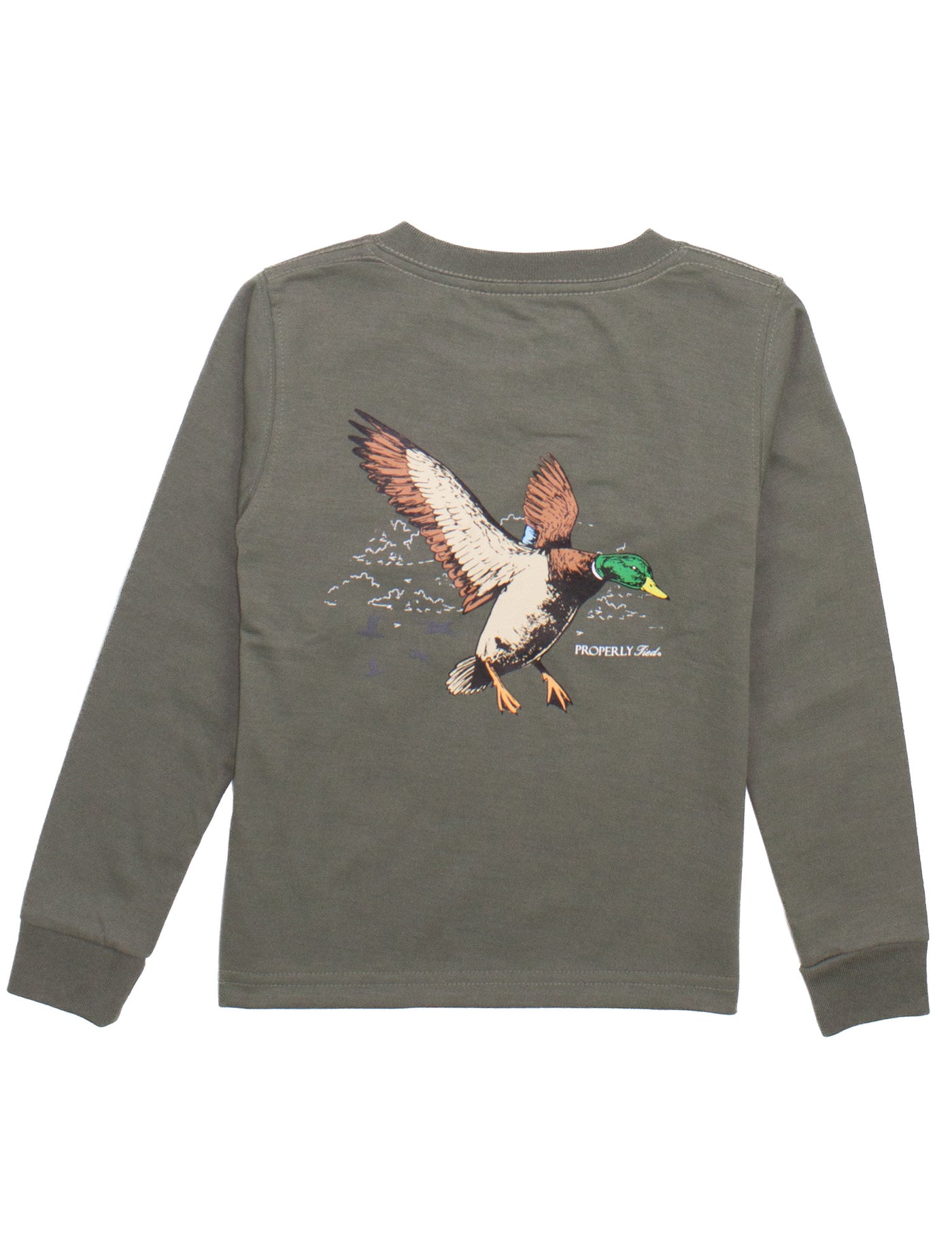 Boys Mallard Flight LS Tee | Olive