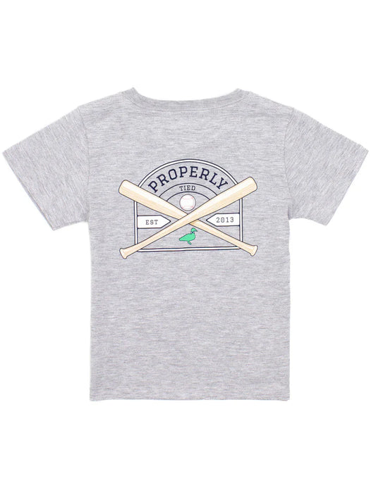 Baseball Shield SS Tee |  Light Heather Grey