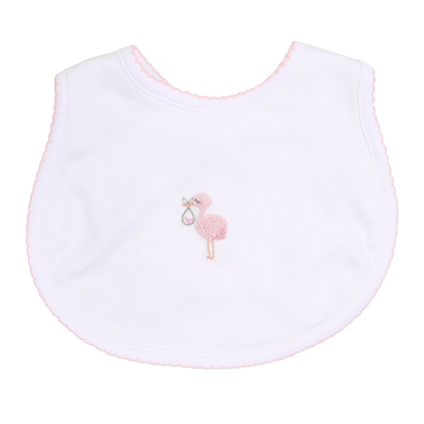 Tiny Stork Bib- Pink