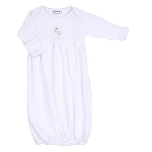 Tiny Stork Gown- Light Blue