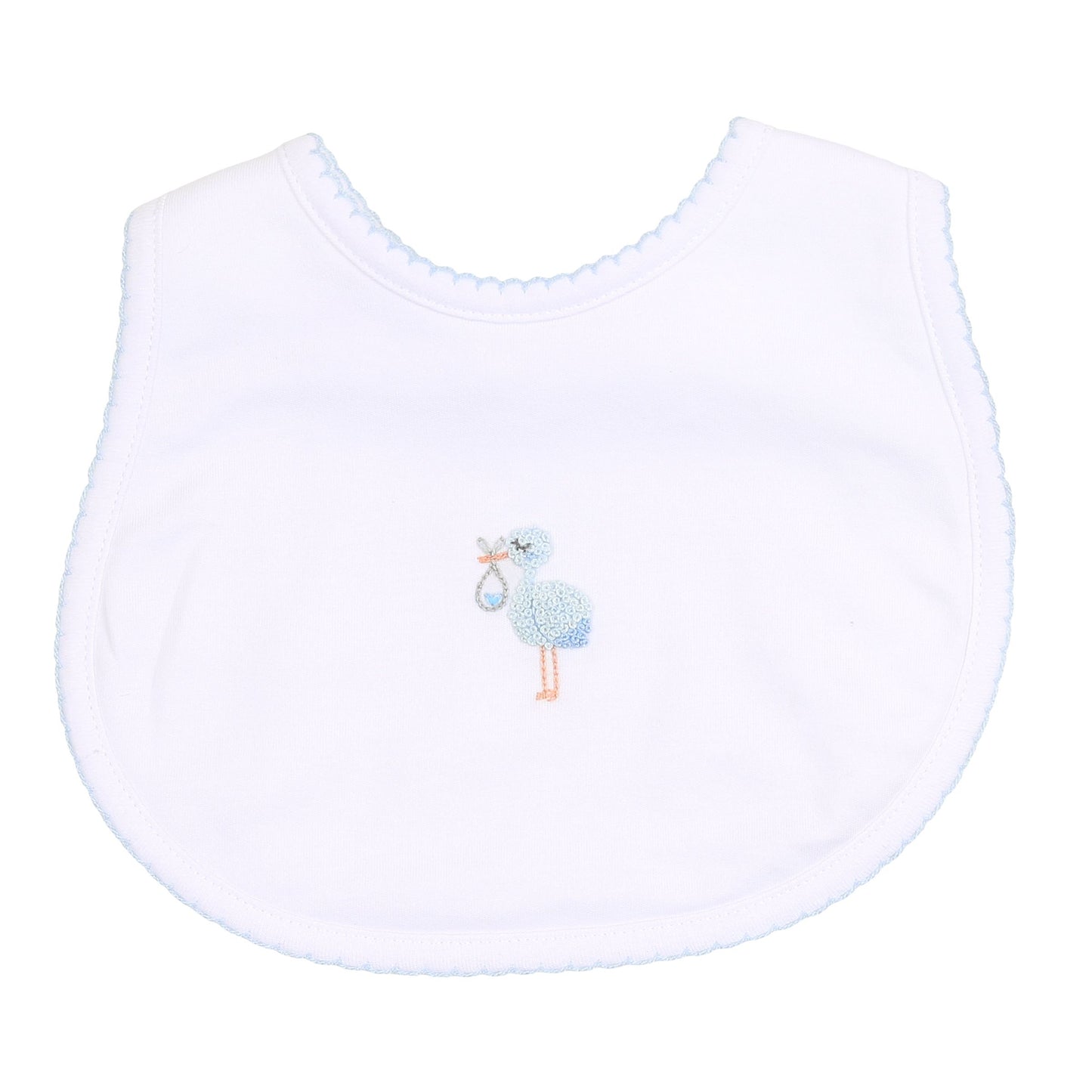 Tiny Stork Bib-Light Blue