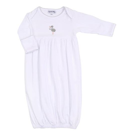 Tiny Stork Gown- Silver