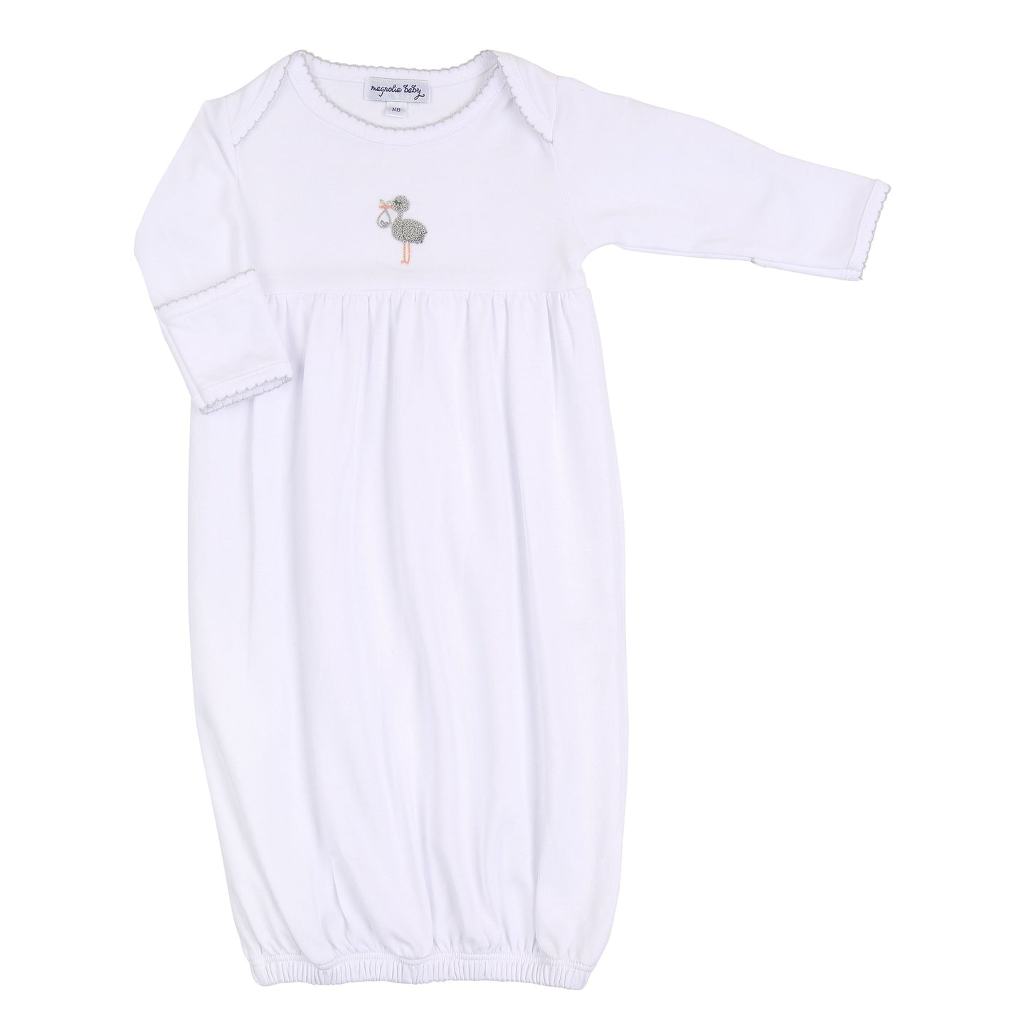 Tiny Stork Gown- Silver