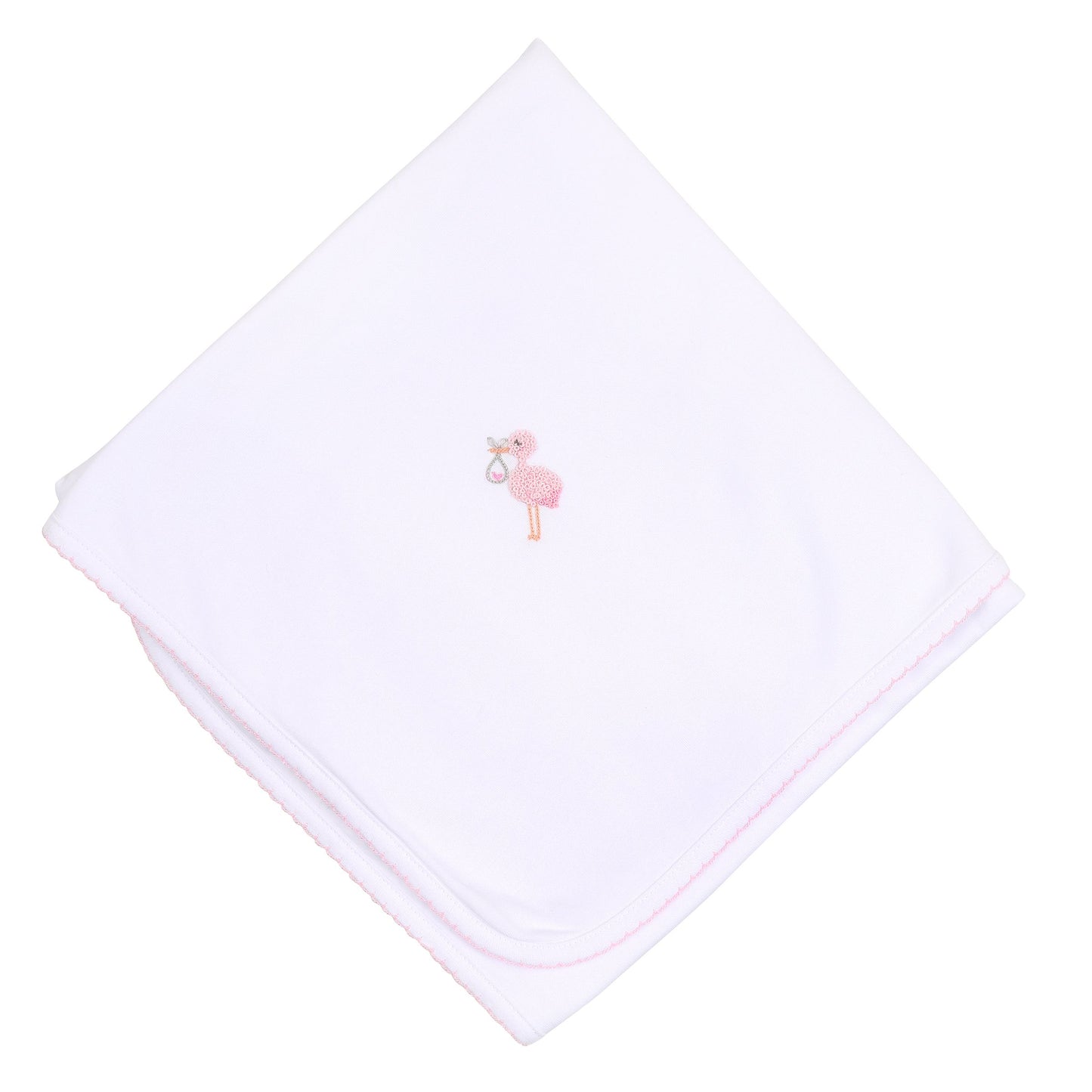 Tiny Stork Receiving Blanket- Pink