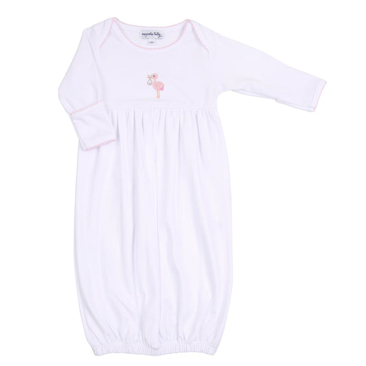 Tiny Stork Gown-Pink