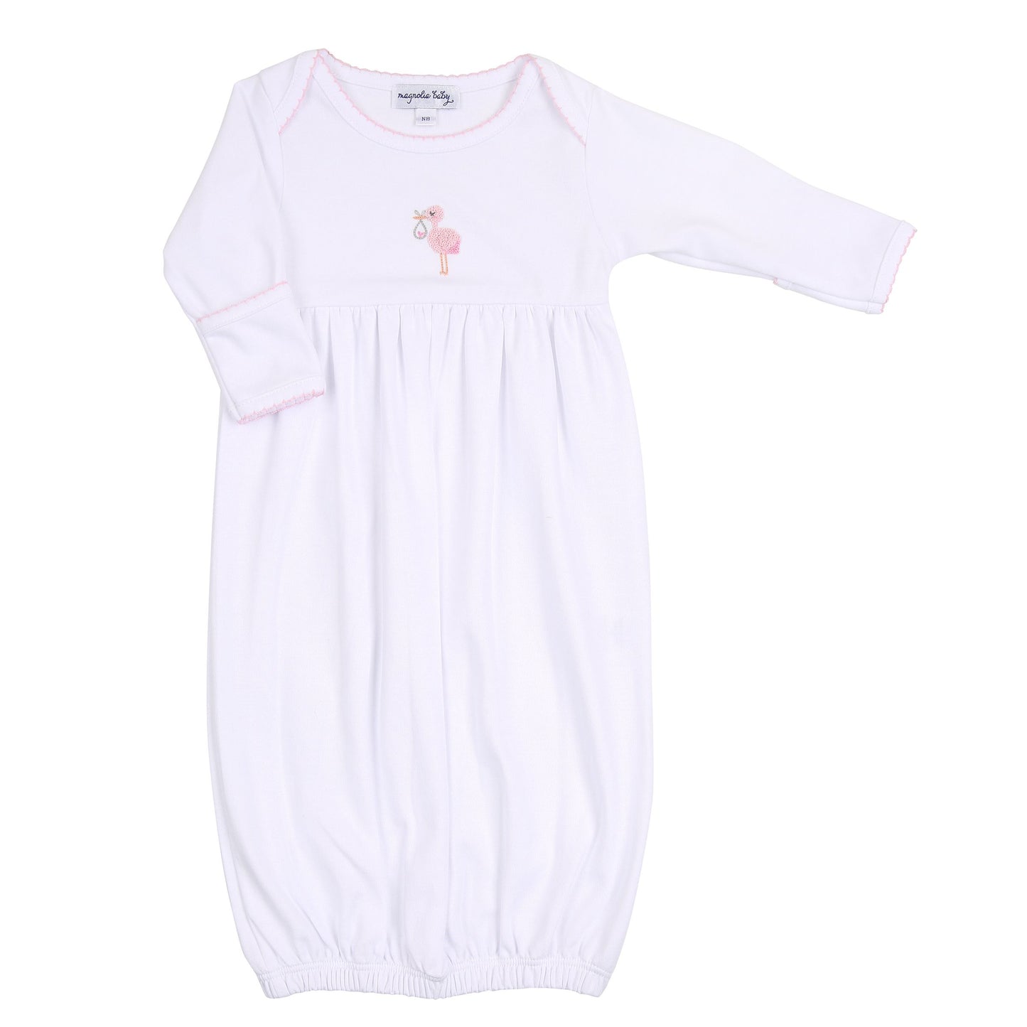 Tiny Stork Gown-Pink