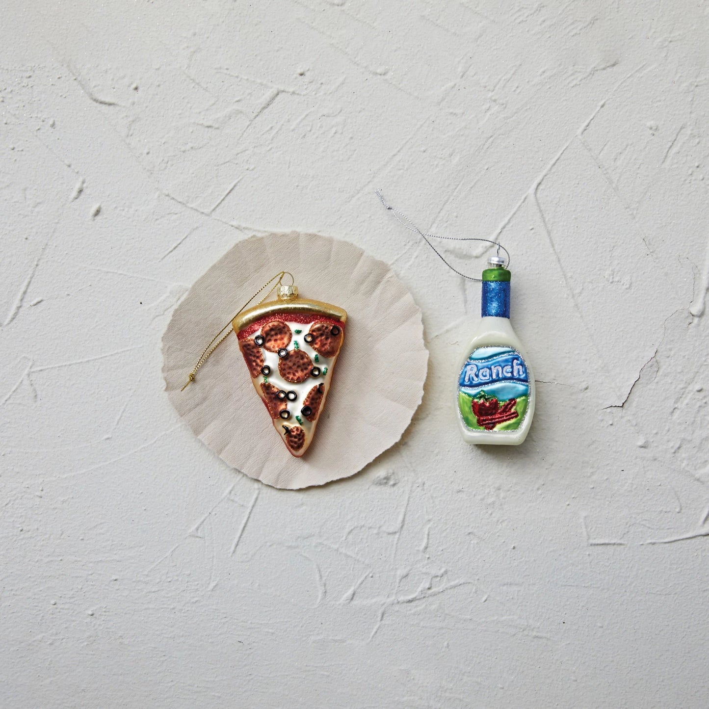 Ranch Dressing Hand-Painted Glass Ornament