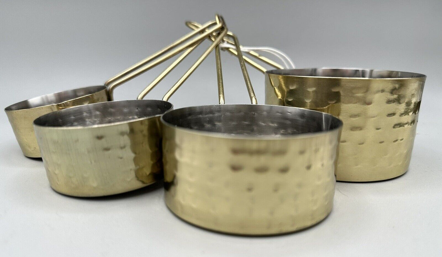 Gold Hammered Measuring Cup Set