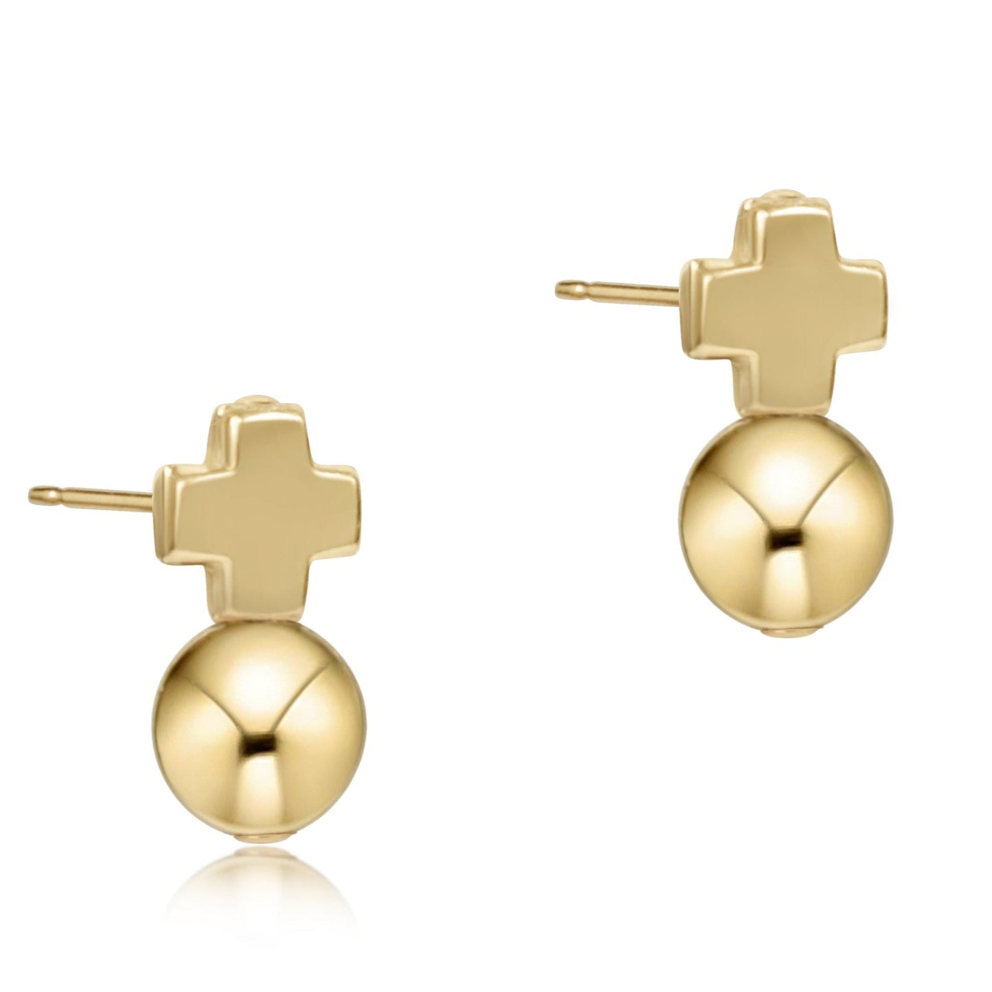 signature cross gold stud | classic gold