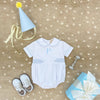 Brently Bubble - Worth Avenue White With Buckhead Blue Smocking