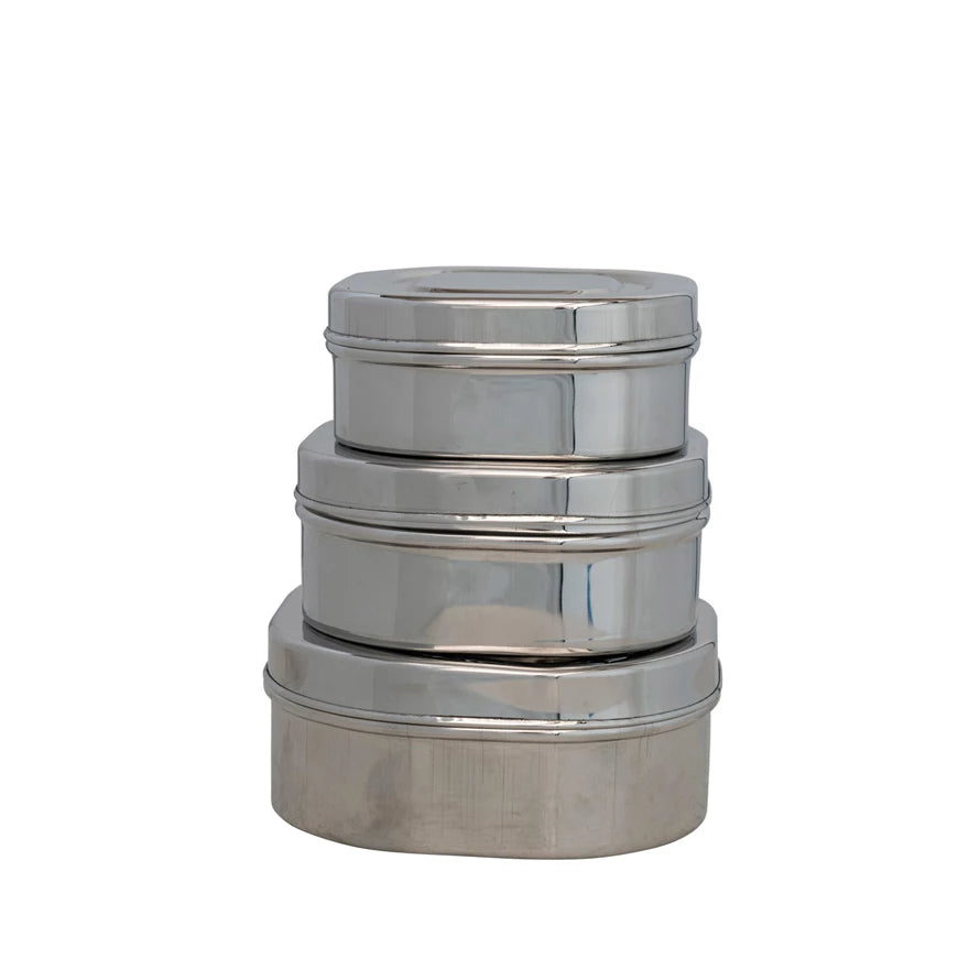 Stainless Steel Containers | Squared | Set of 3