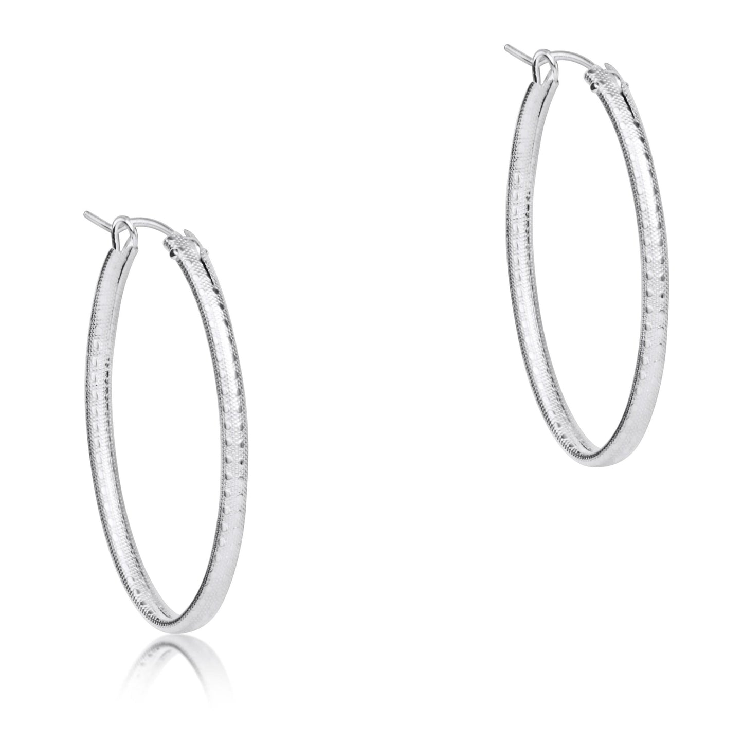 oval sterling 1" hoop | textured