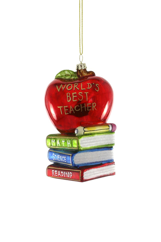 World's Best Teacher Glass Ornament