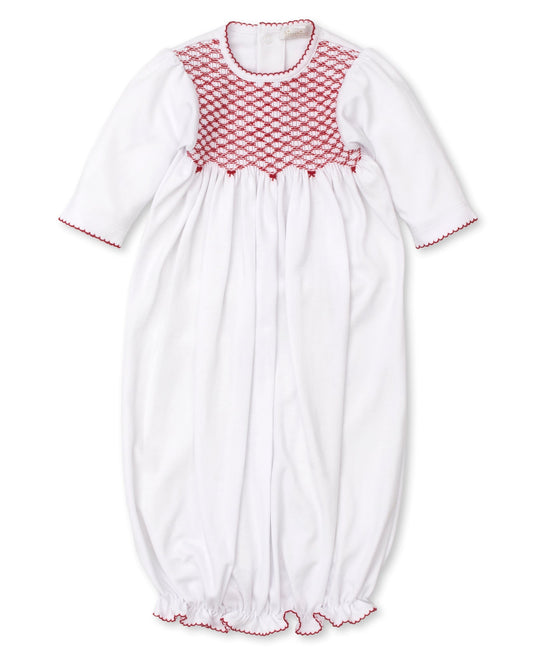 CLB Holiday Medley Sack w/Hand Smocking | White/Red