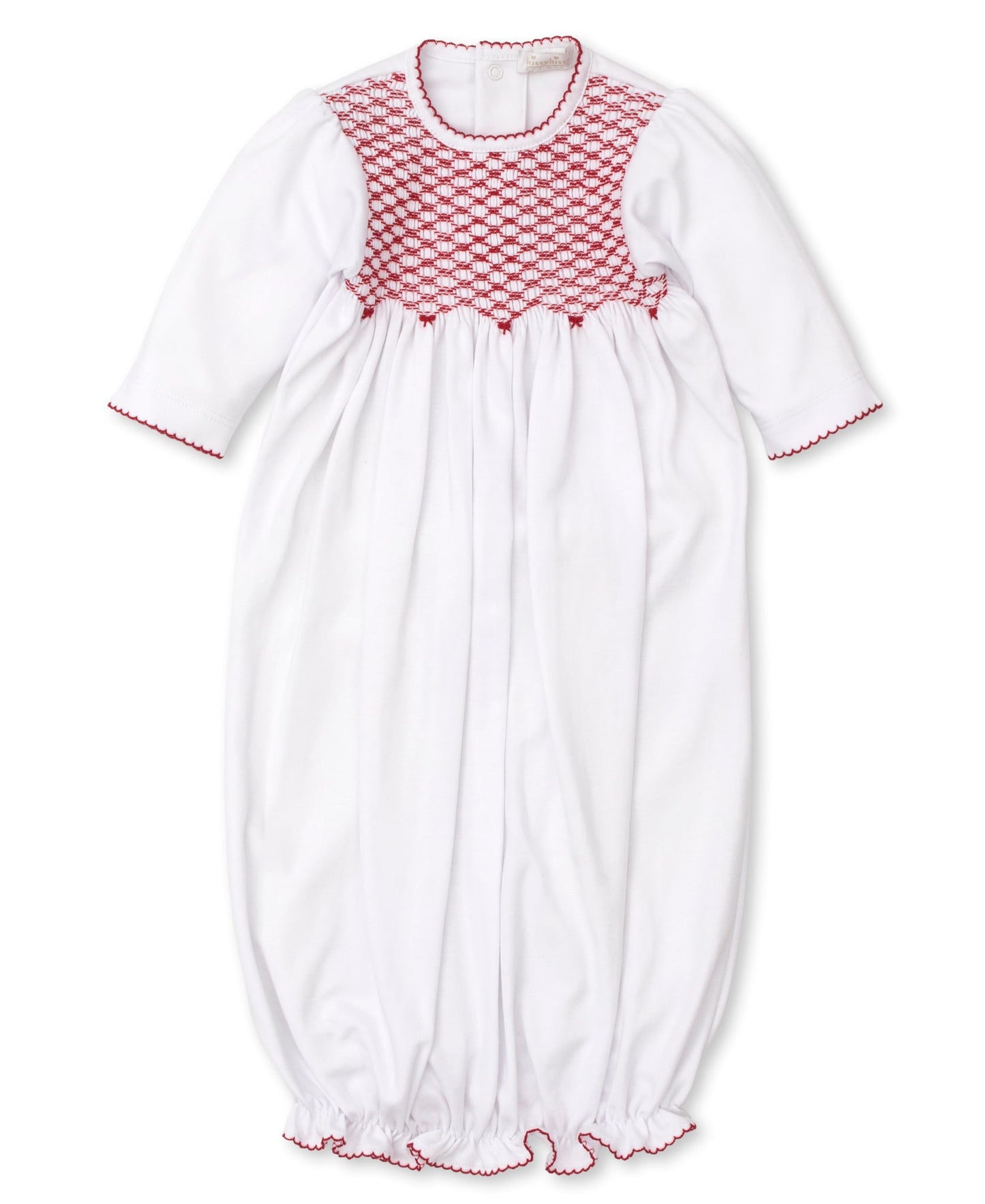 CLB Holiday Medley Sack w/Hand Smocking | White/Red