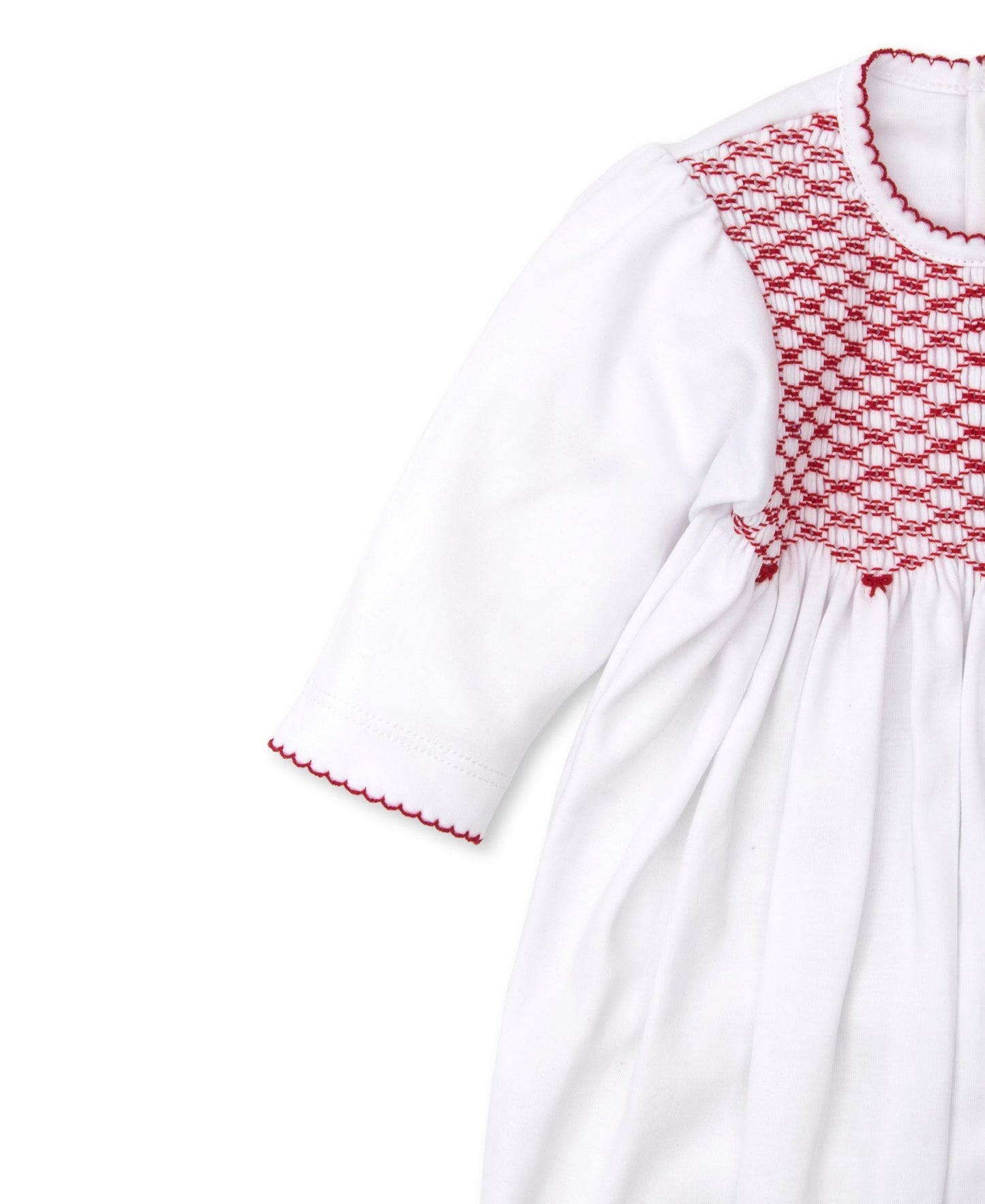 CLB Holiday Medley Sack w/Hand Smocking | White/Red