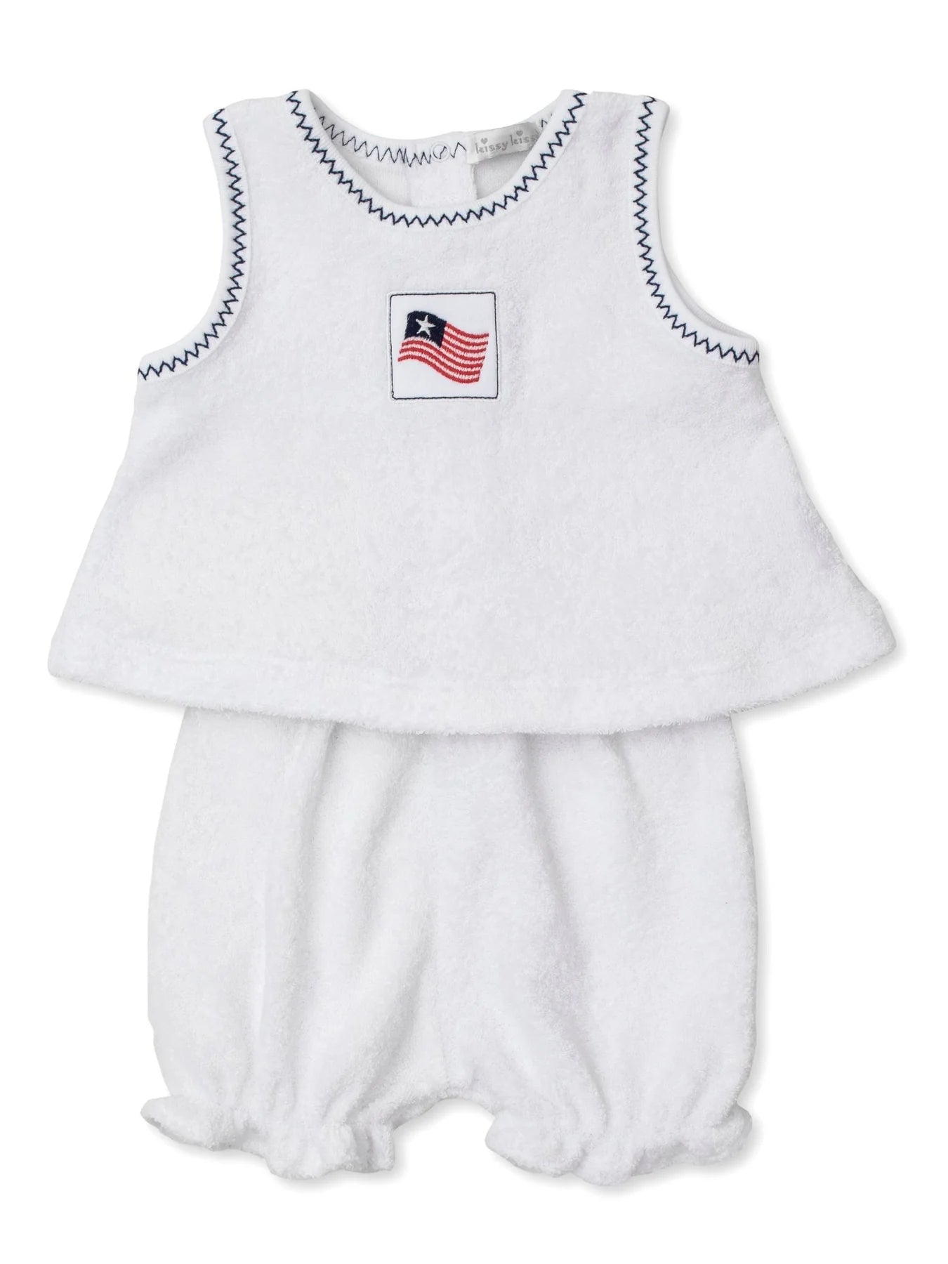 Star Spangled Spirit Terry Sunsuit Set | White