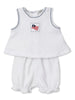 Star Spangled Spirit Terry Sunsuit Set | White