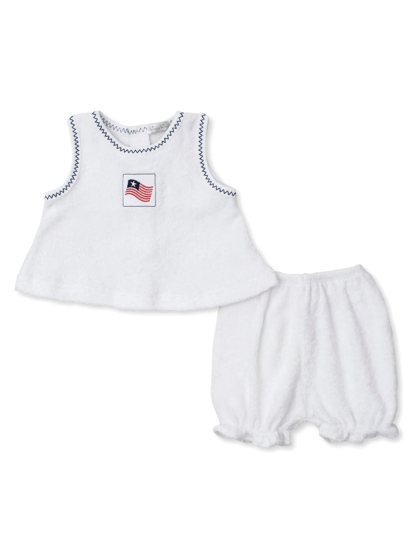 Star Spangled Spirit Terry Sunsuit Set | White