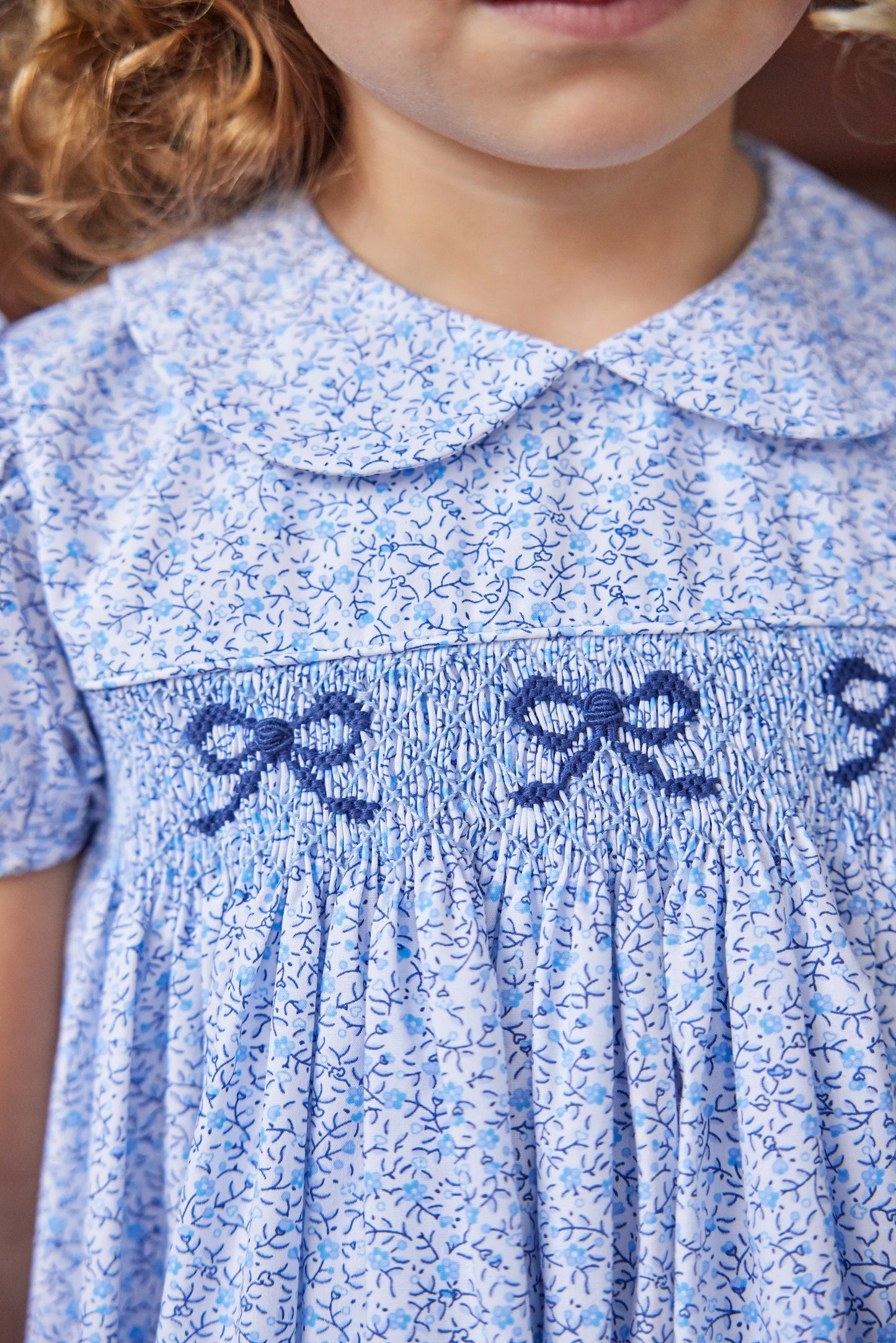 Smocked Peter Pan Dress | Blue Vinings