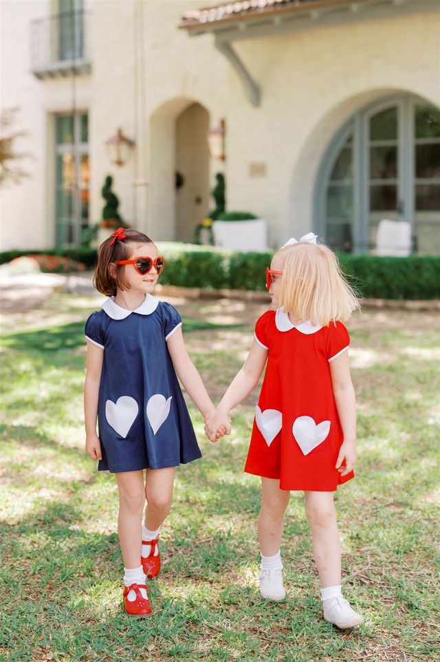 A-line Dress with Heart Pockets | Red