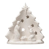 Stoneware Holy Family with Tree & Cut-Outs