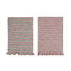 Cotton Striped Tea Towel with Ruffle, 2 Colors