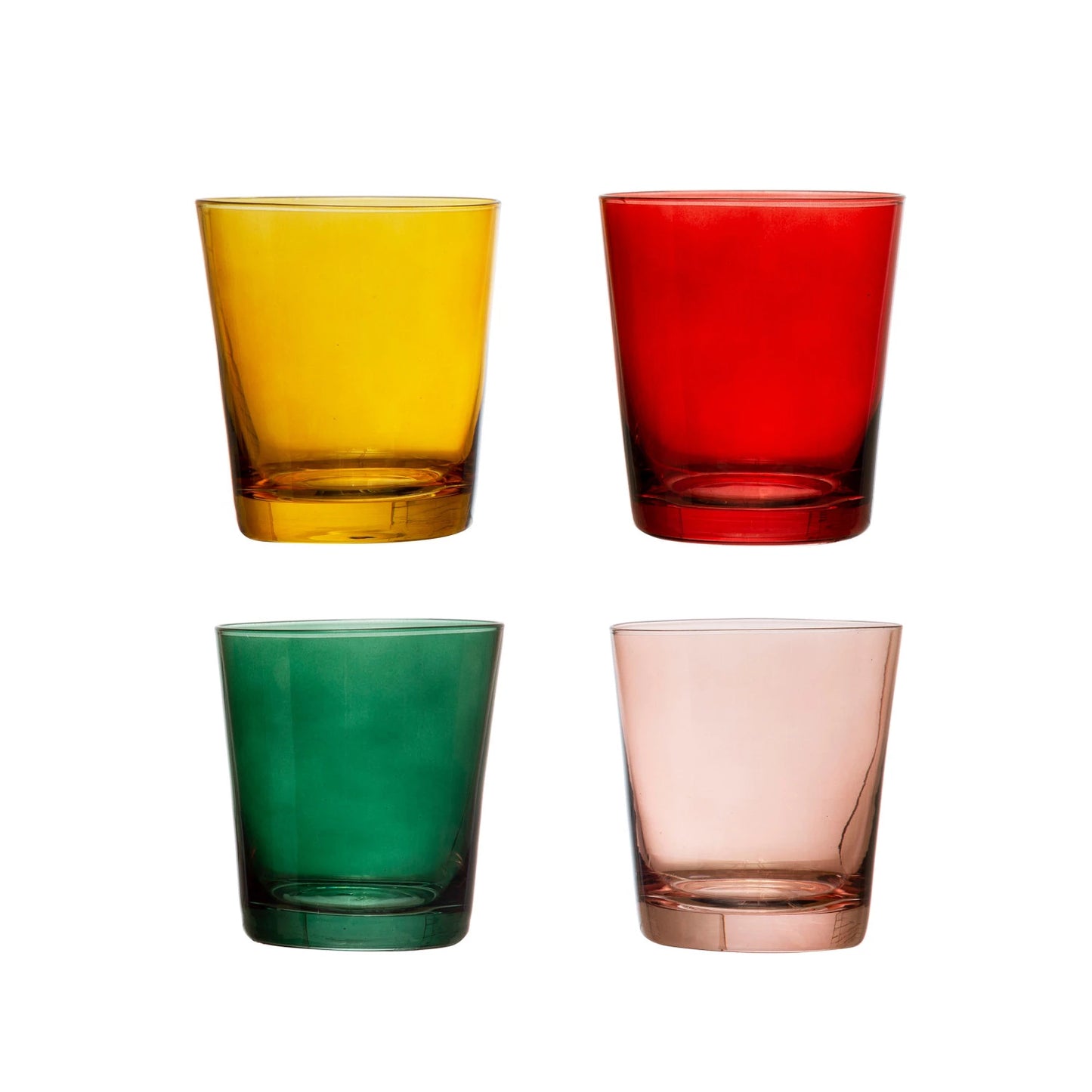 Low Ball Drinking Glass, 4 Colors