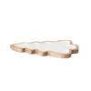 Enameled Mango Wood Christmas Tree Shaped Tray | White & Natural