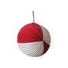 Crinkle Paper Folding Pleated Ball Ornament | Red + White | 12"