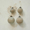 Embossed Glass Ball Ornaments, Frosted Copper Finish, 2 Styles | 4"