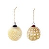 Embossed Glass Ball Ornaments, Frosted Copper Finish, 2 Styles | 4"