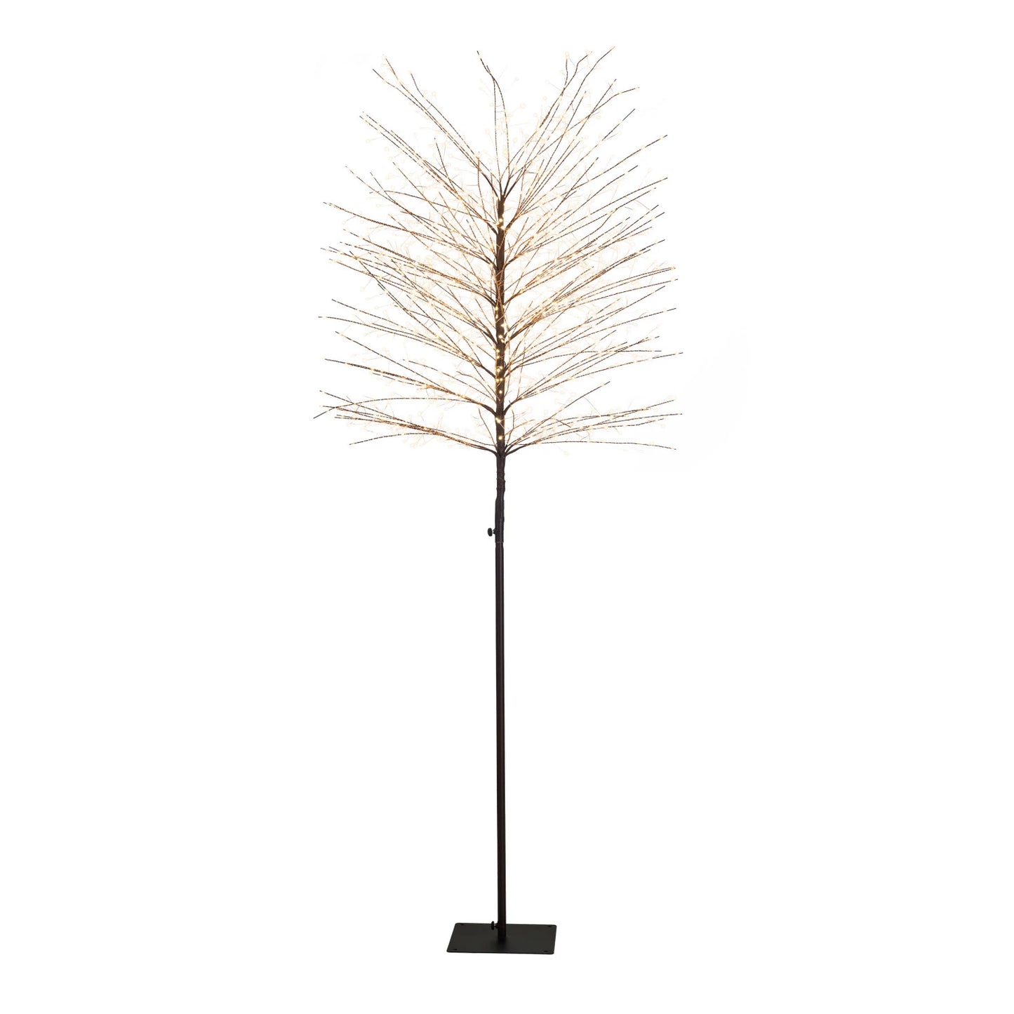 Pre-Lit Metal Tree w/ Plug & 1300 LED Lights, Brown