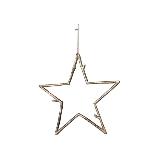 Metal Twig Star Ornament |  Antique Gold Finish