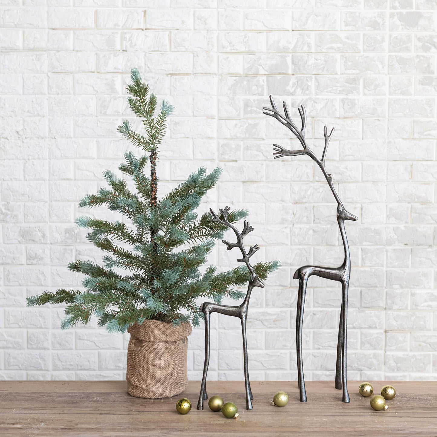 Cast Aluminum Reindeer | Gunmetal Finish | 17.5 inches