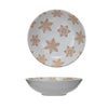 Stoneware Bowl w/ Wax Relief Snowflakes, Reactive Glaze, White (Each One Will Vary)