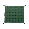 Woven Cotton Blend Jacquard Throw w/ Trees & Tassels | Green