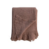 Brushed New Zealand Wool Throw w/ Ruffled Edge | Brown