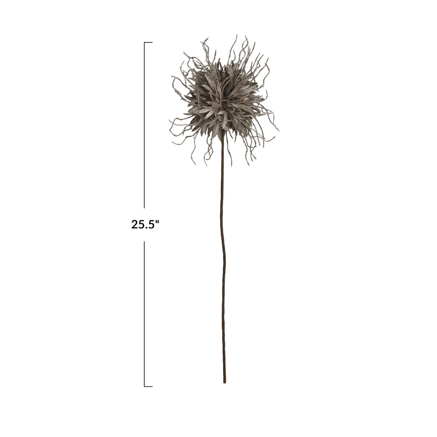 Faux Thistle Pick w/ Glitter | Pewter