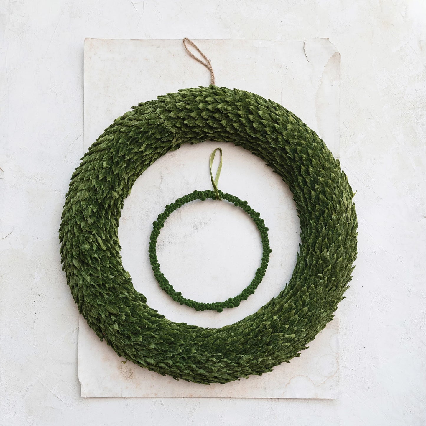 Paper Leaf Wreath | Green