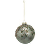 Glass Ball Ornament w/ Glitter, Sequins & Beads | Sage